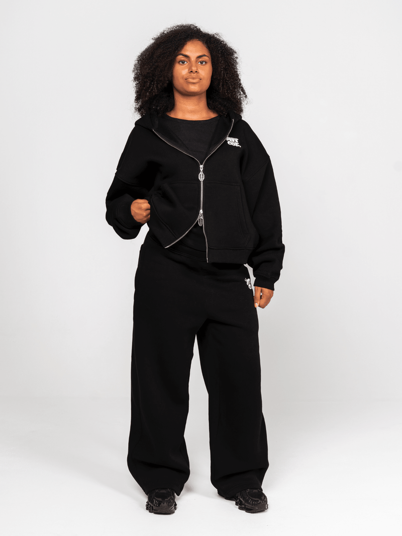 Fluff Zip Hoodie Black - ATTODE