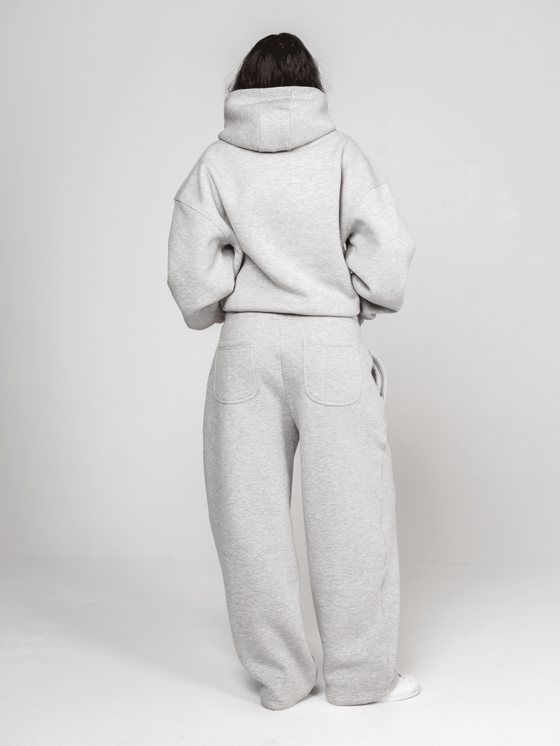 Fluff Zip Hoodie Grey Marl - ATTODE