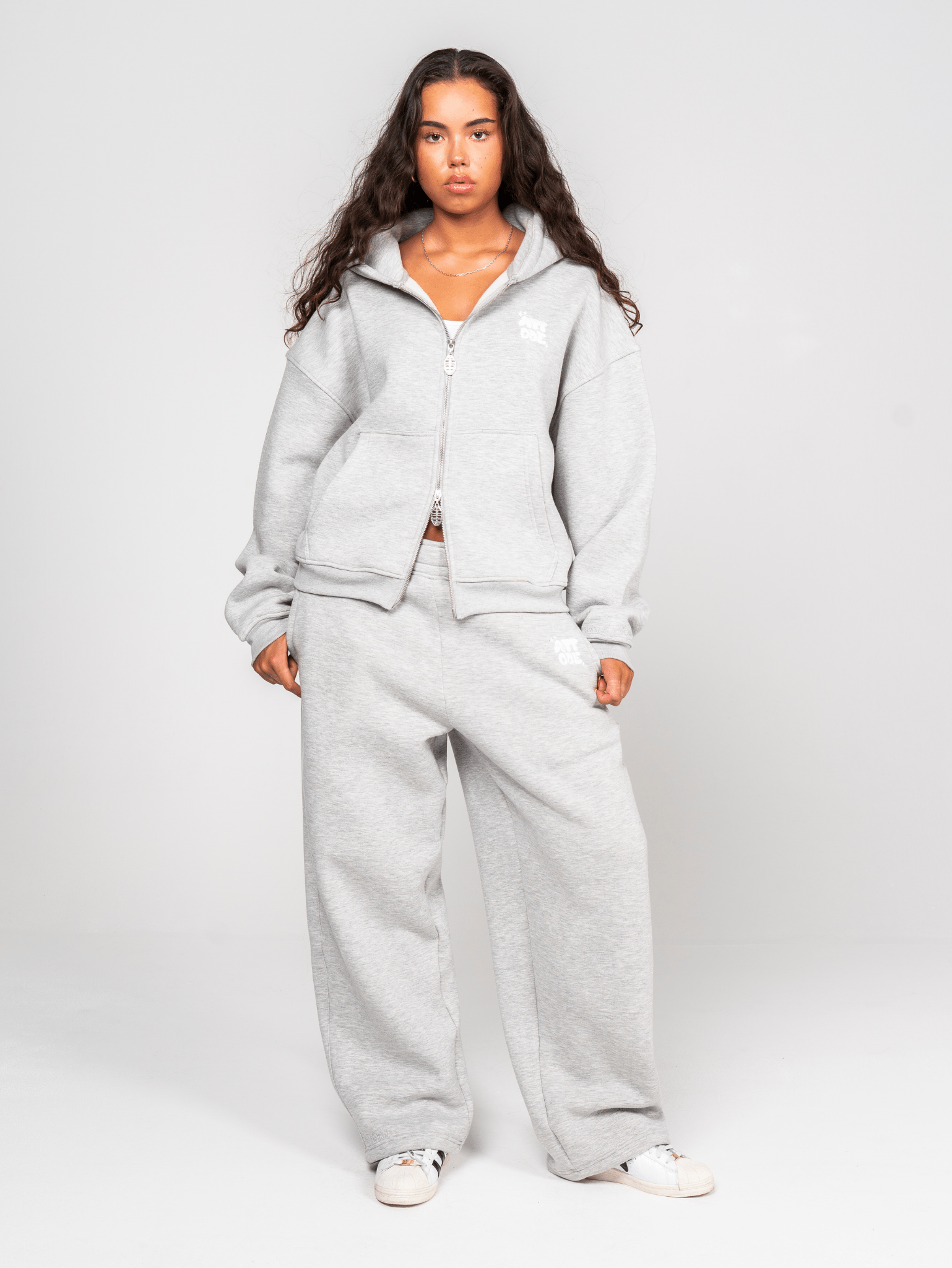 Fluff Zip Hoodie Grey Marl - ATTODE