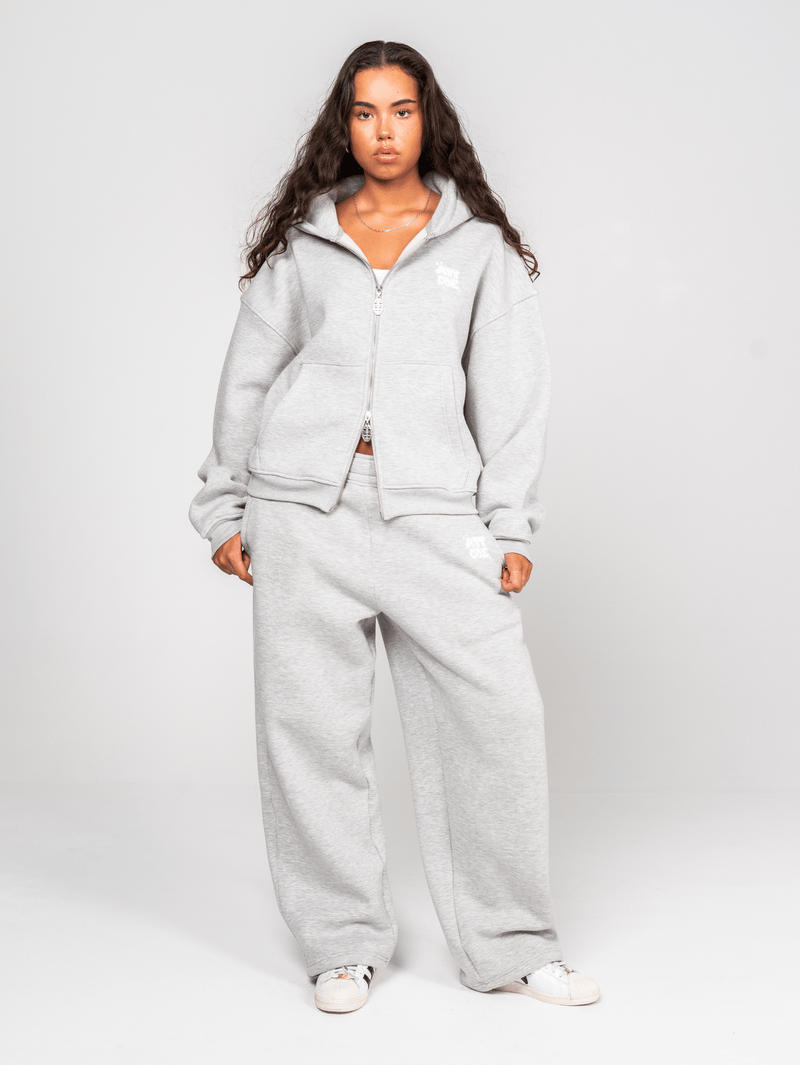 Fluff Zip Hoodie Grey Marl - ATTODE