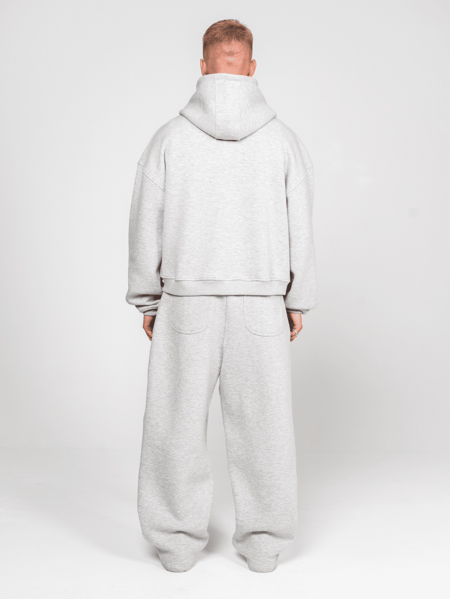 Fluff Zip Hoodie Grey Marl - ATTODE
