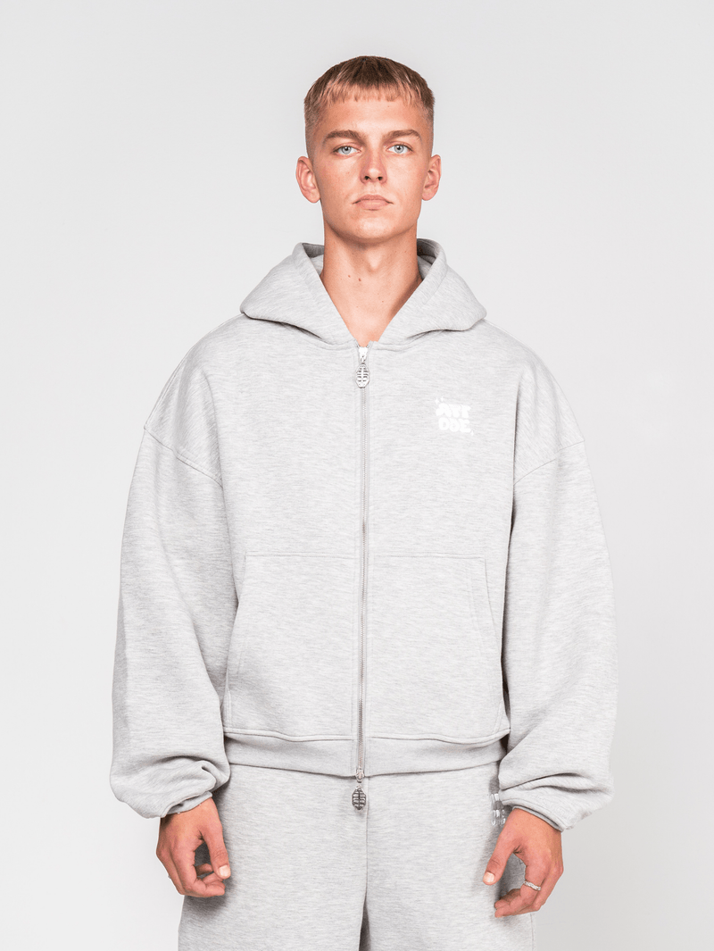 Fluff Zip Hoodie Grey Marl - ATTODE