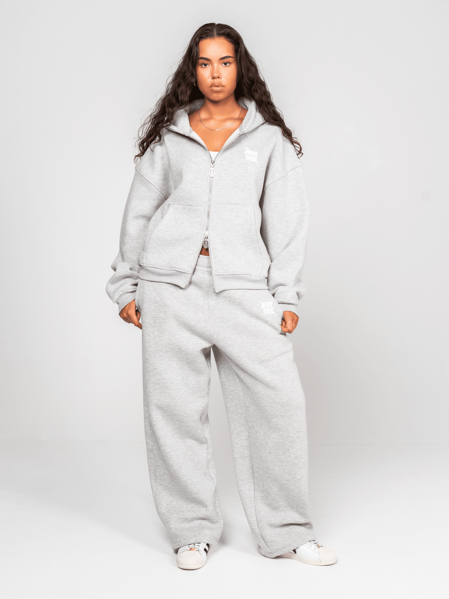 Fluff Zip Hoodie Grey Marl - ATTODE