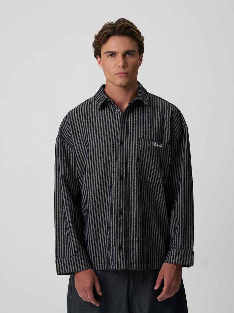 Hickory Denim Shirt Black - ATTODE