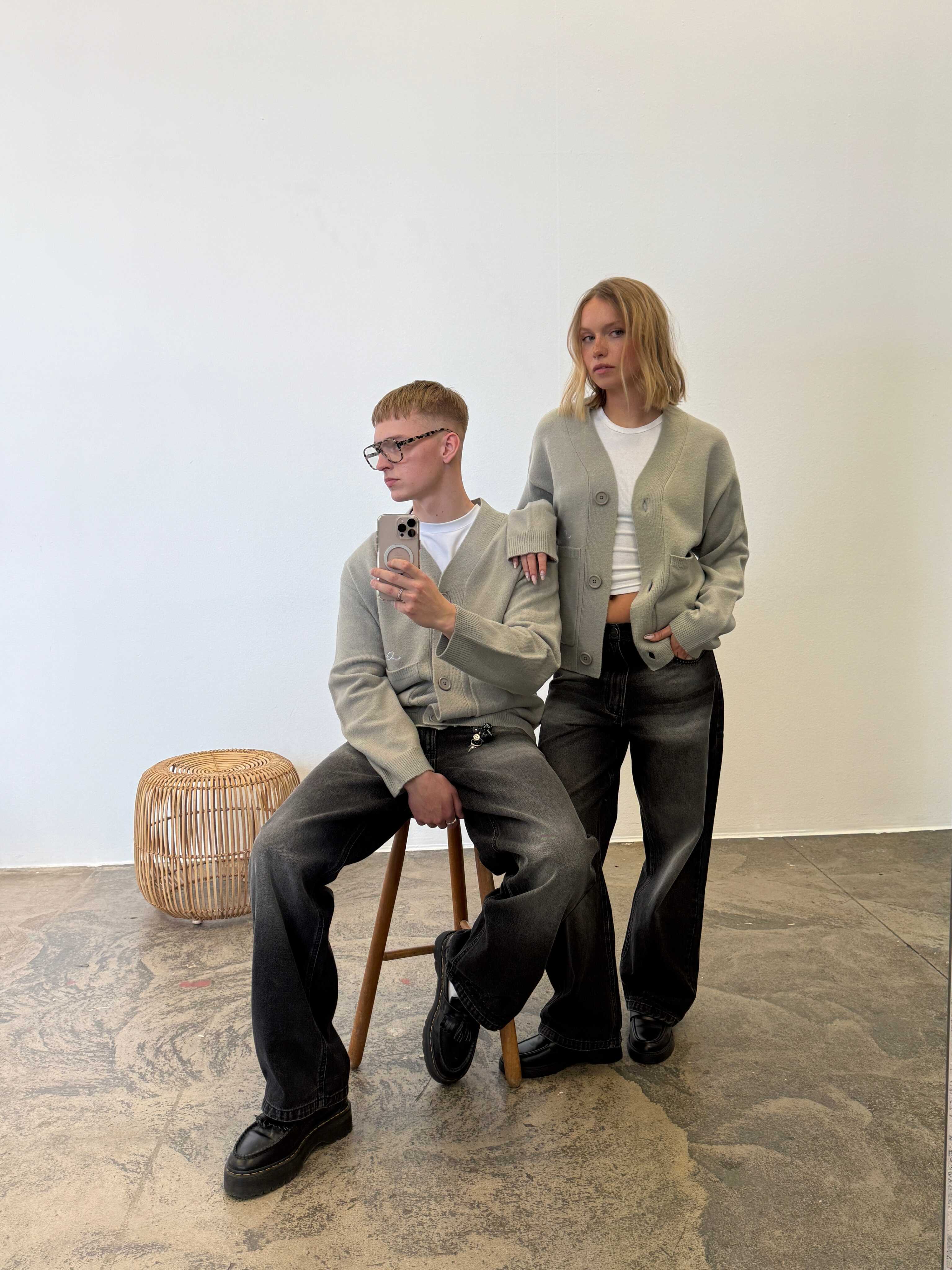 Knitted Cardigan Grey - ATTODE