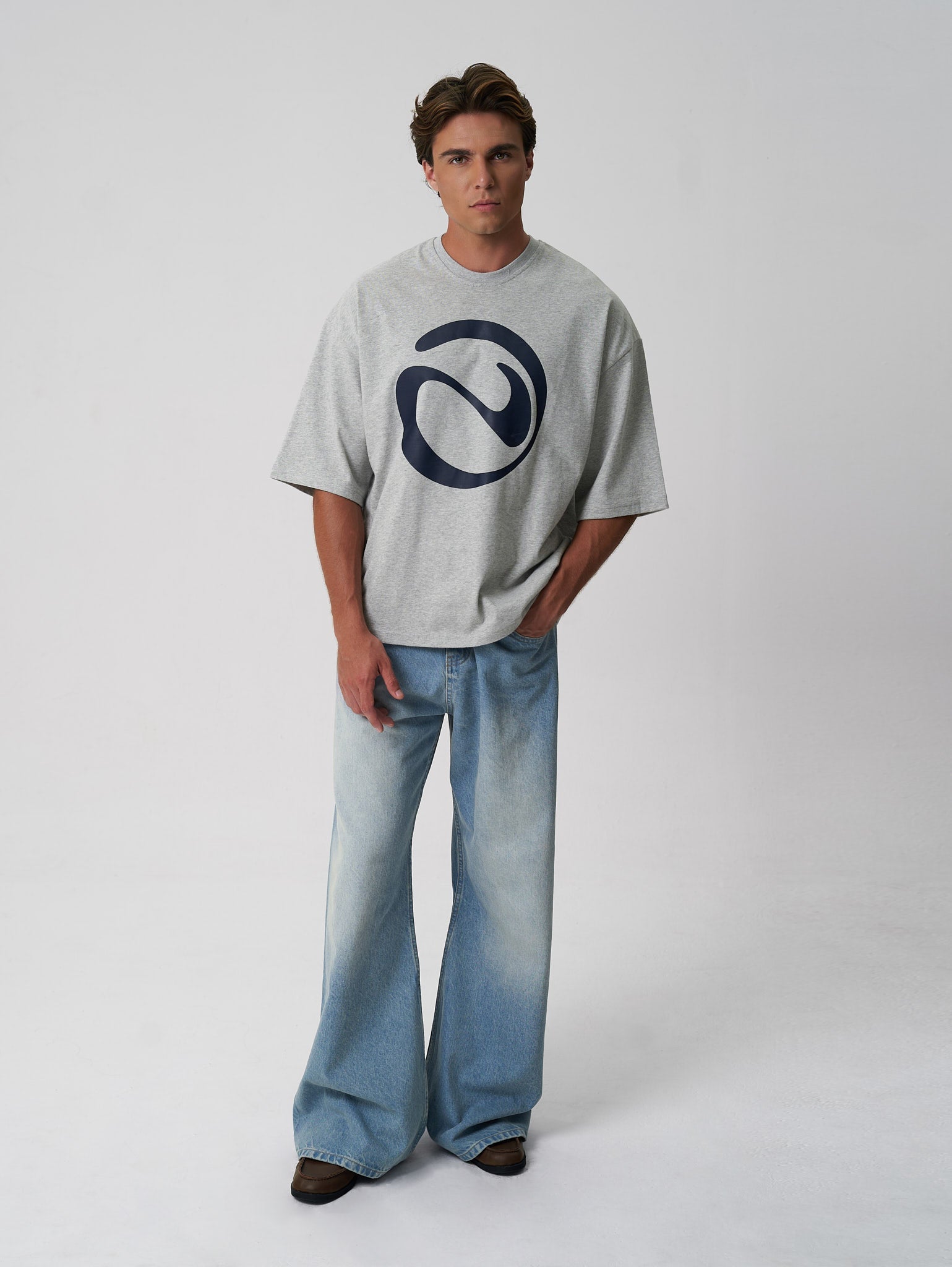 Logo T-shirt Grey Marl - ATTODE