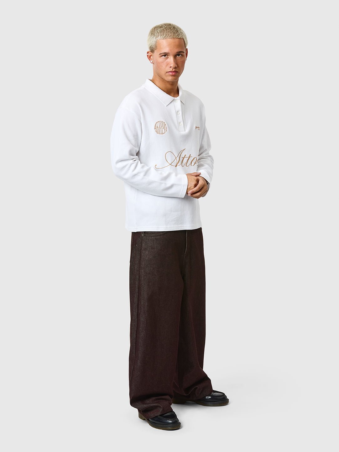 LS Polo Shirt White - ATTODE