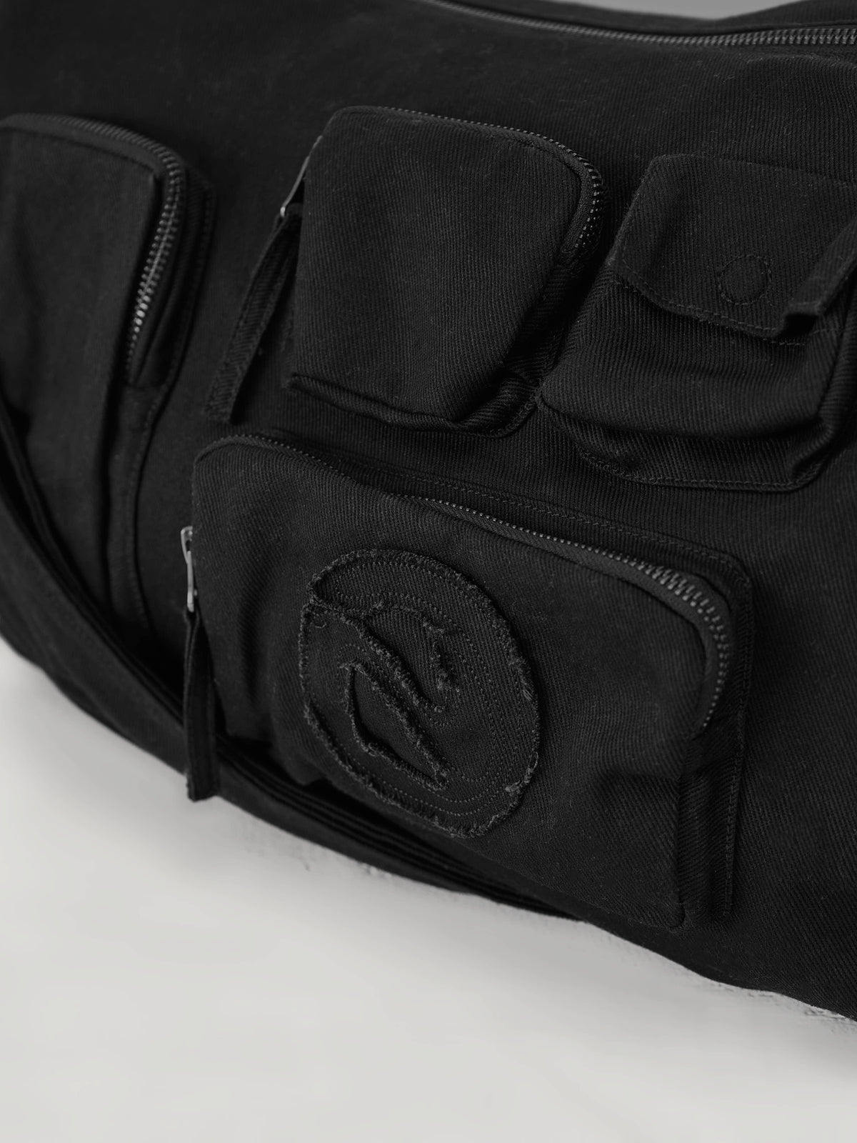 Multipocket Canvas Sling Bag Black - ATTODE