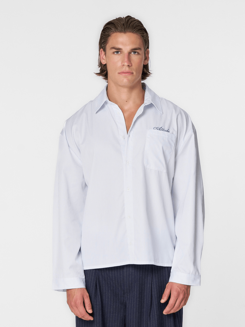 Pinstriped Shirt White/Blue - ATTODE