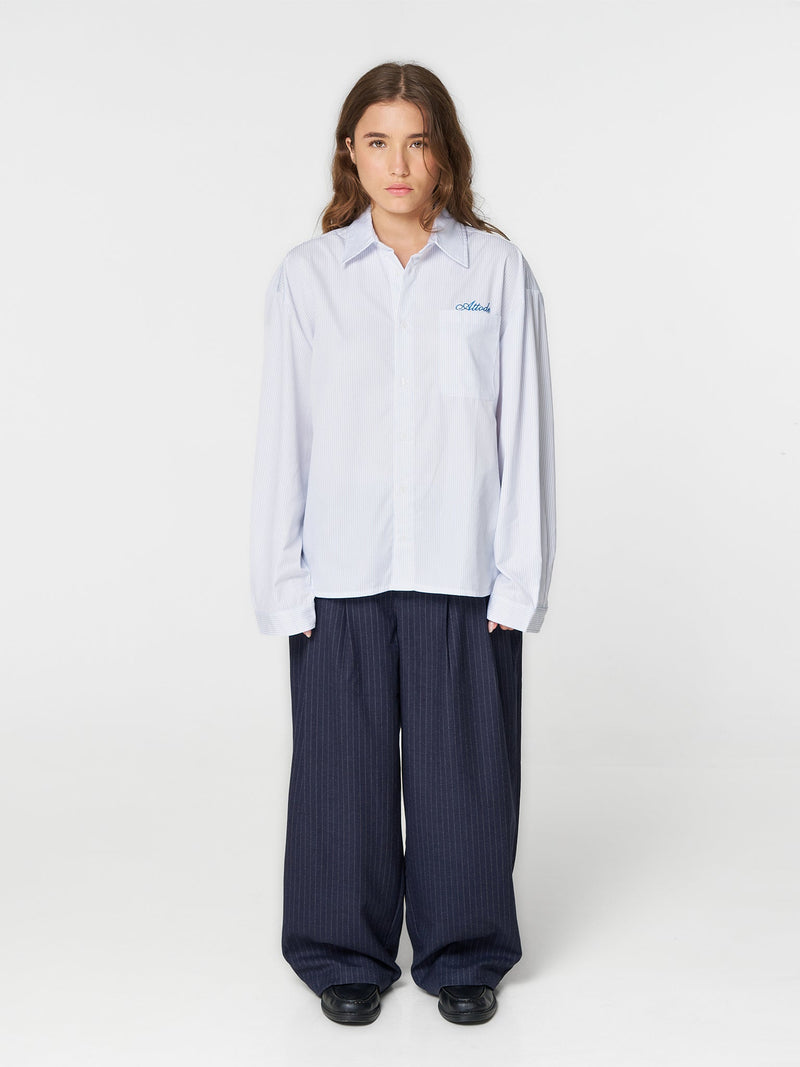 Pinstriped Shirt White/Blue - ATTODE