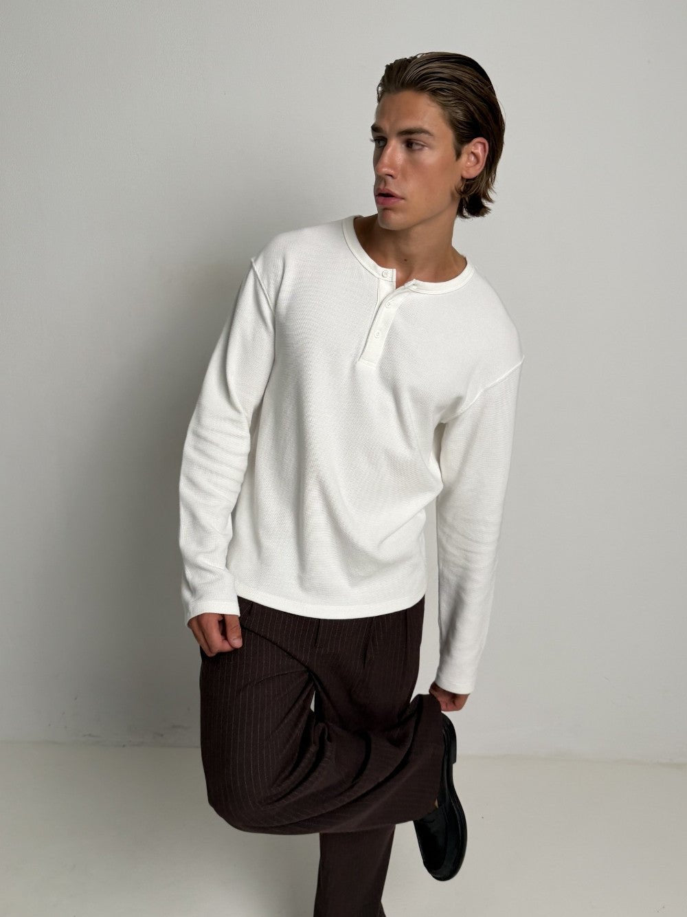 Pinstriped Suit Pants Brown - ATTODE
