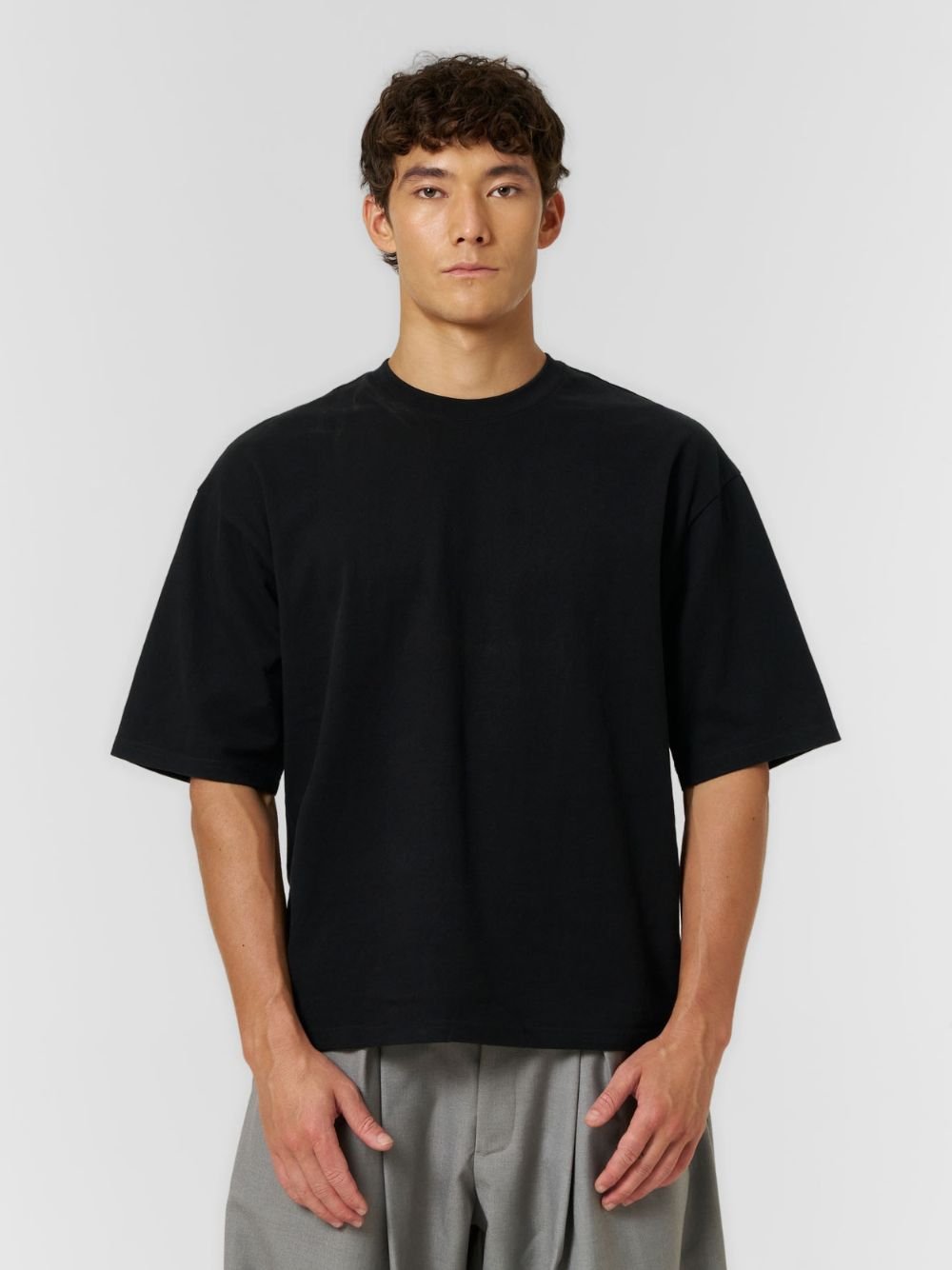 Plain Boxy T-shirt Black - ATTODE
