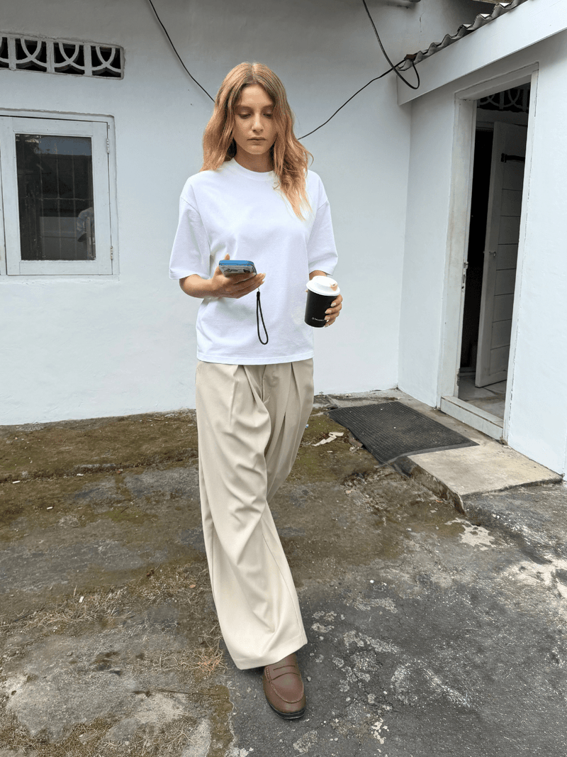 Plain Boxy T-shirt White - ATTODE
