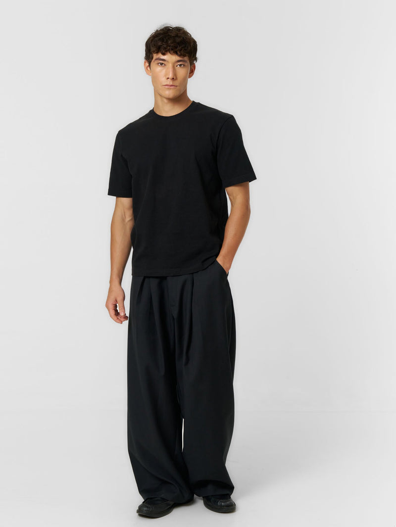 Plain Fitted T-shirt Black - ATTODE