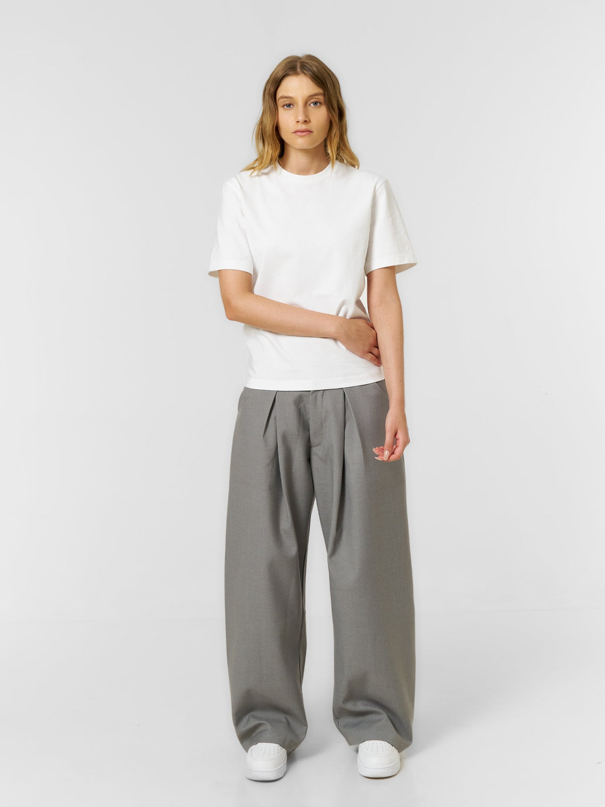 Plain Fitted T-shirt White - ATTODE