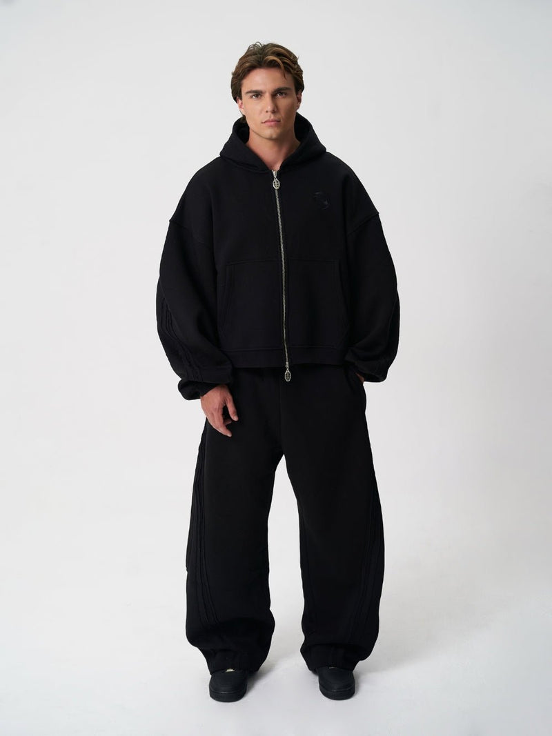 Rail Zip Hoodie Black - ATTODE