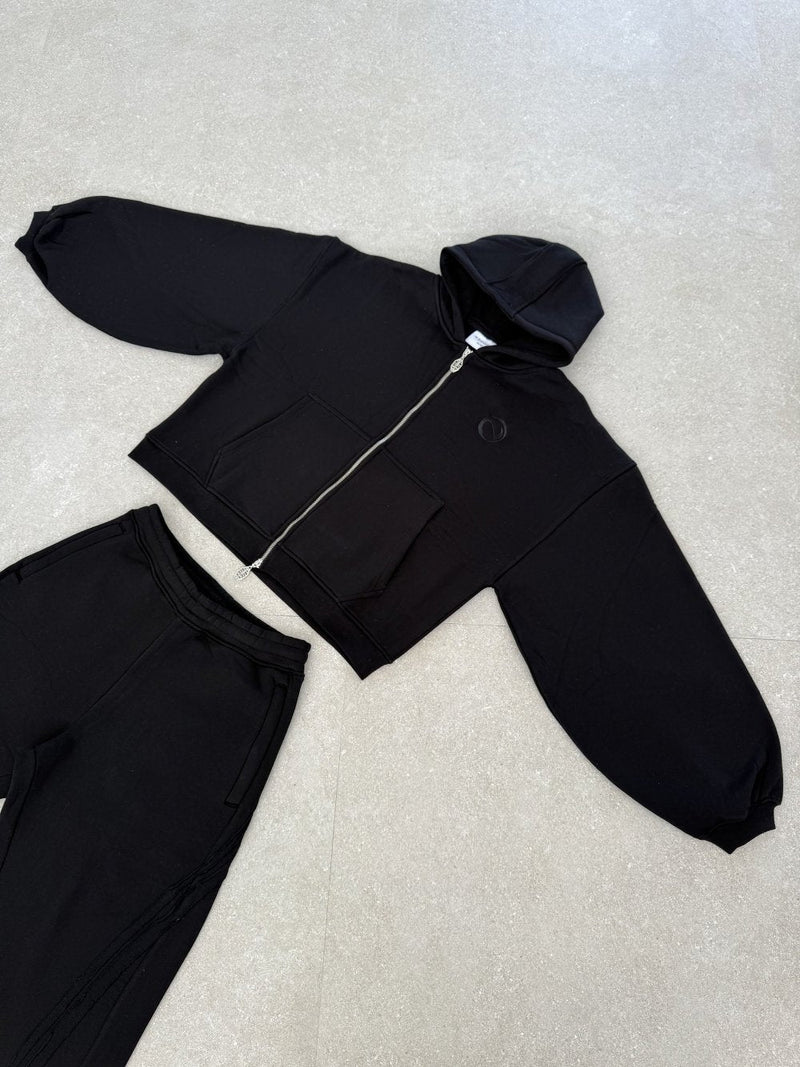 Rail Zip Hoodie Black - ATTODE