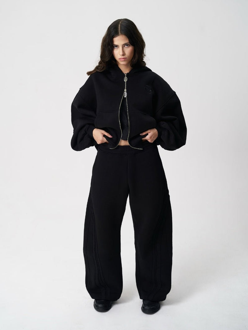 Rail Zip Hoodie Black - ATTODE