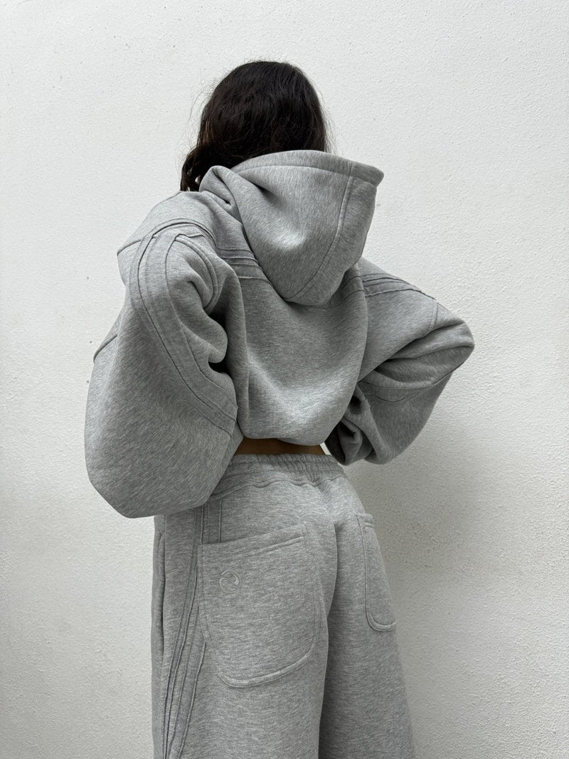 Rail Zip Hoodie Grey Marl - ATTODE