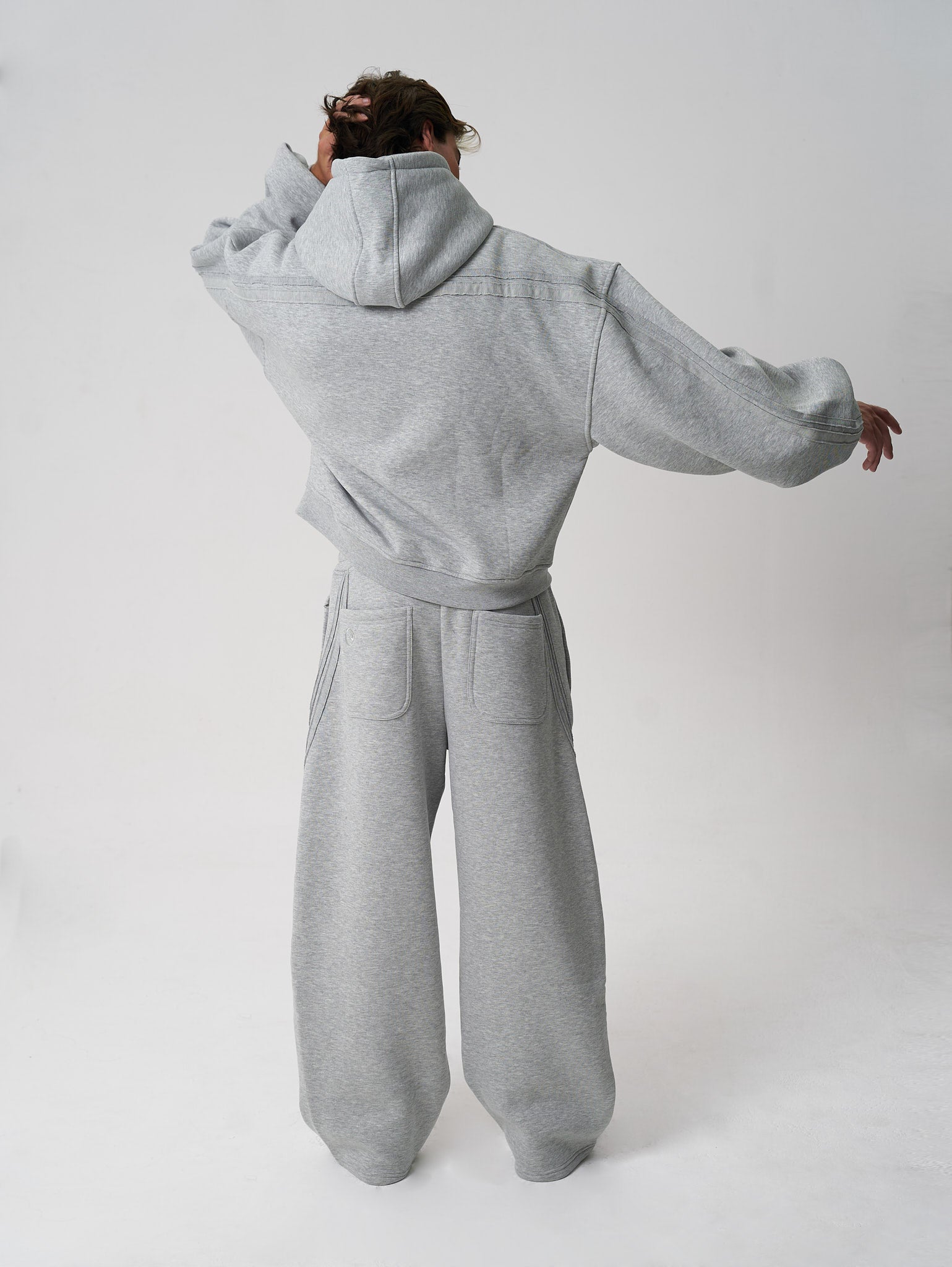 Rail Zip Hoodie Grey Marl - ATTODE
