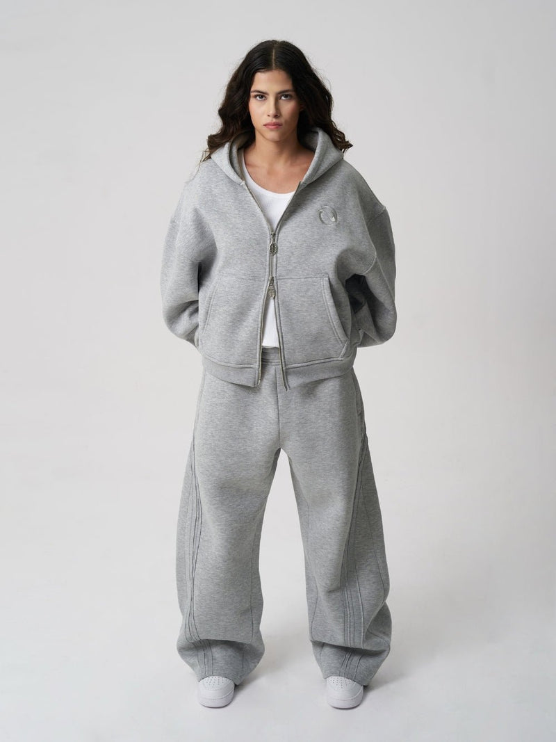 Rail Zip Hoodie Grey Marl - ATTODE
