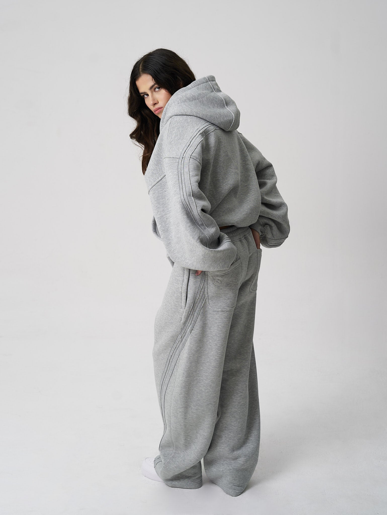 Rail Zip Hoodie Grey Marl - ATTODE