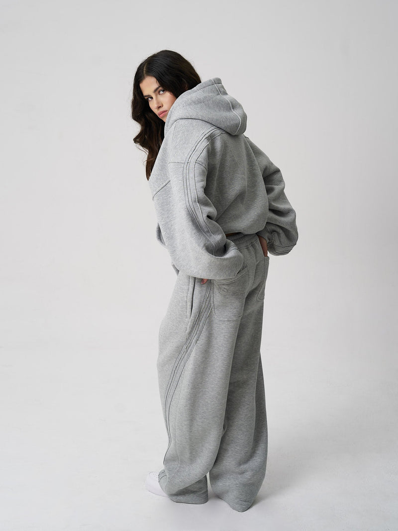 Rail Zip Hoodie Grey Marl - ATTODE