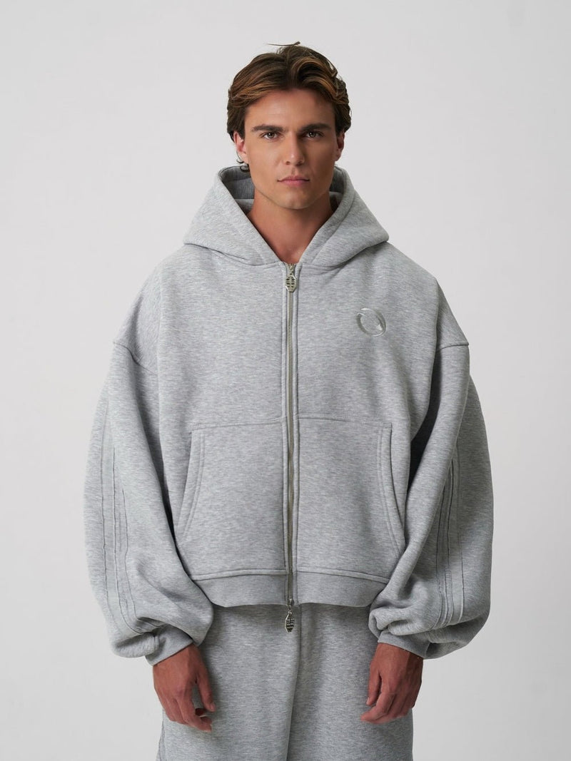 Rail Zip Hoodie Grey Marl - ATTODE