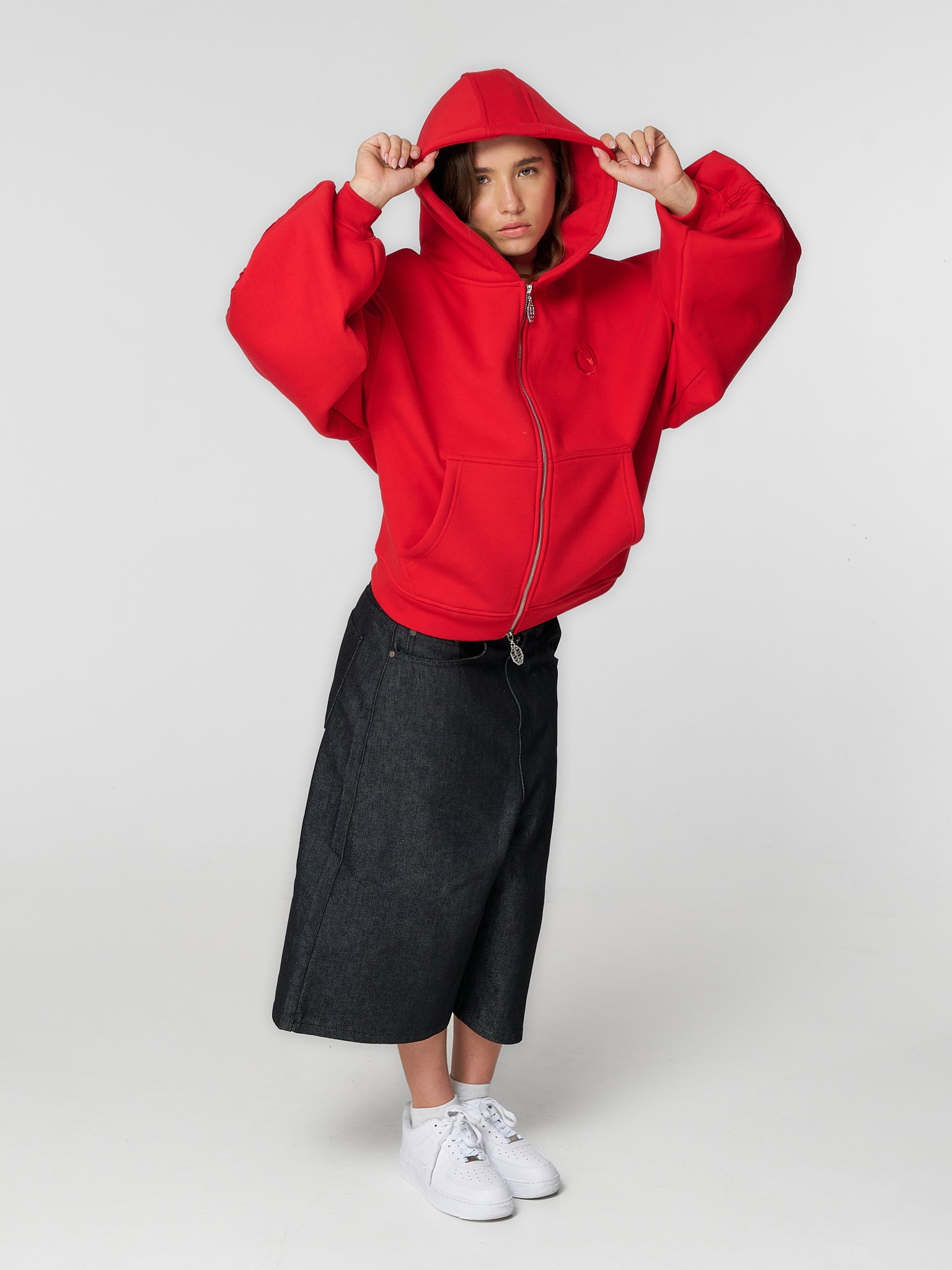 トップス the red thread pierced zip hoodie Rail Zip Hoodie Red | ATTODE