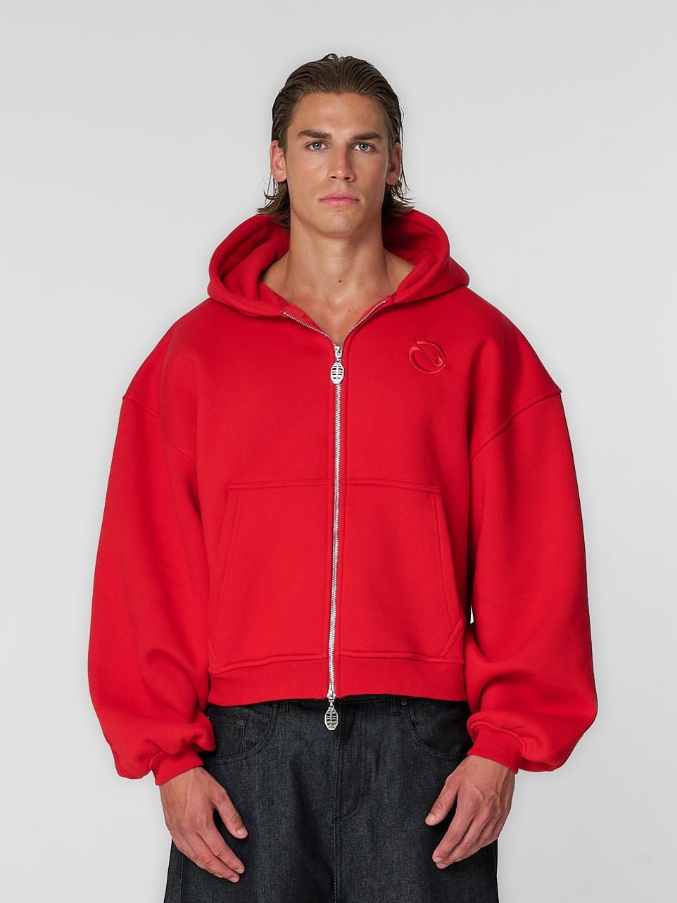 Rail Zip Hoodie Red - ATTODE