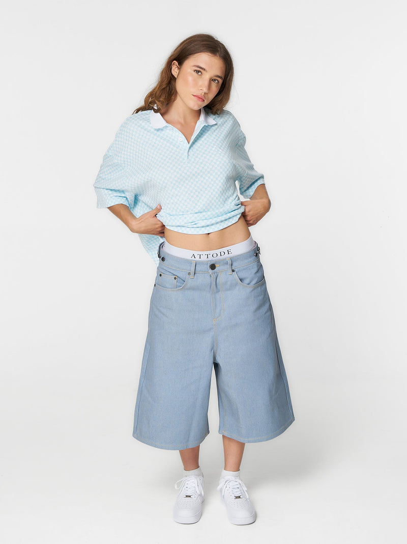 Raw Denim Shorts Light Blue - ATTODE