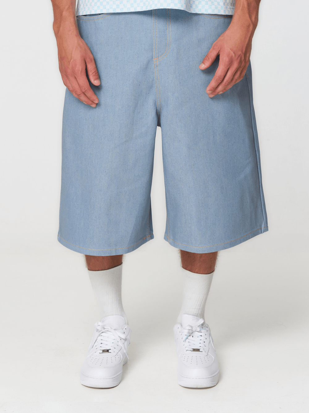 Raw Denim Shorts Light Blue - ATTODE