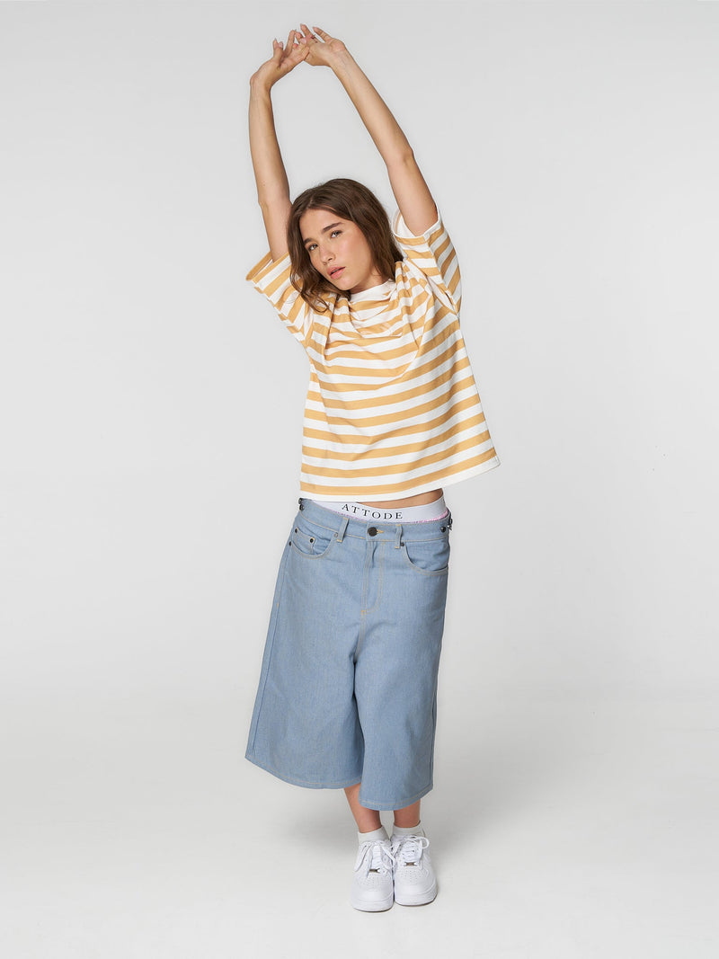 Striped T-Shirt Mustard/Ecru - ATTODE