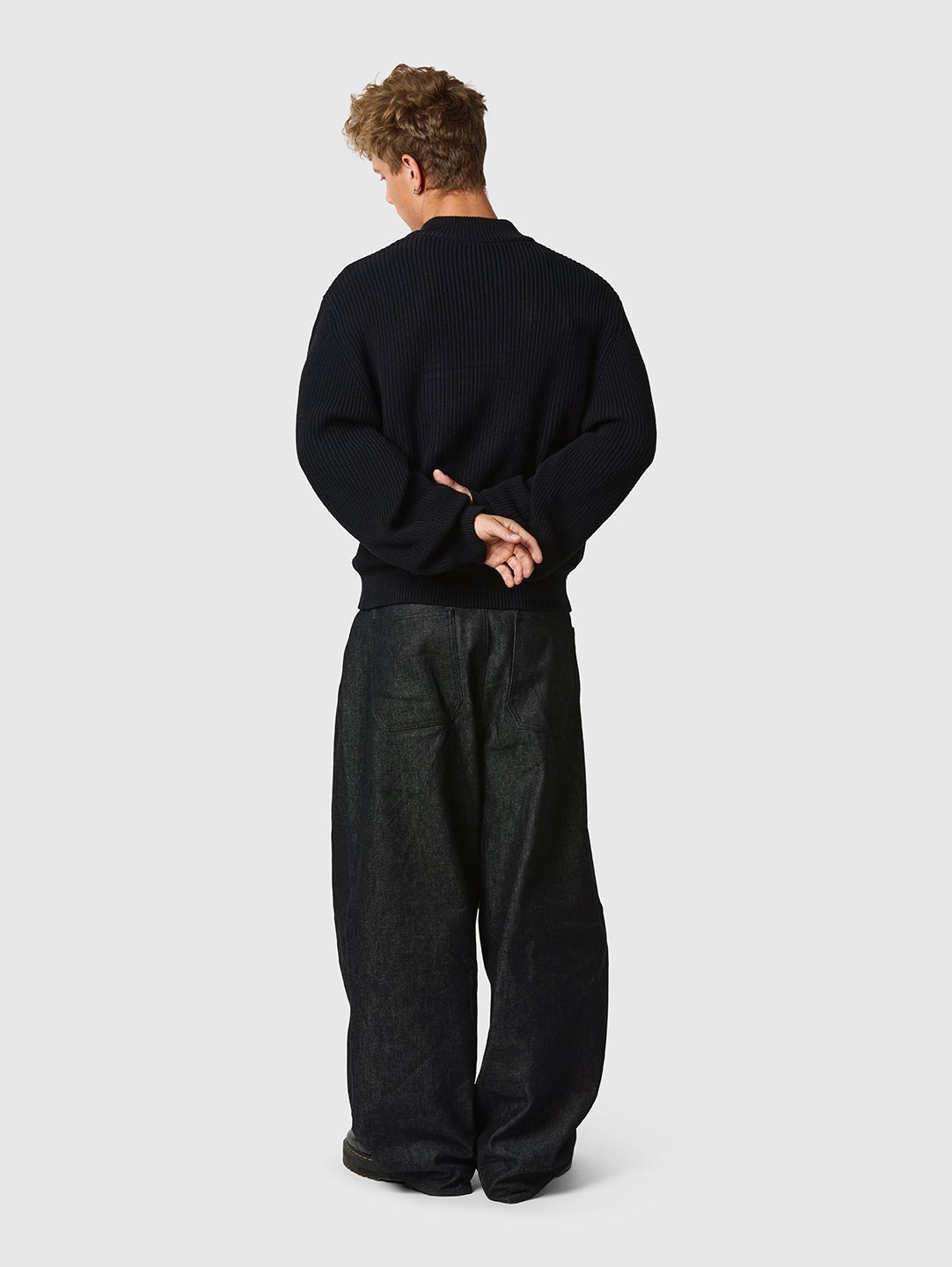 Zip Knit – Black Ribbed Zip Sweater from ATTODE