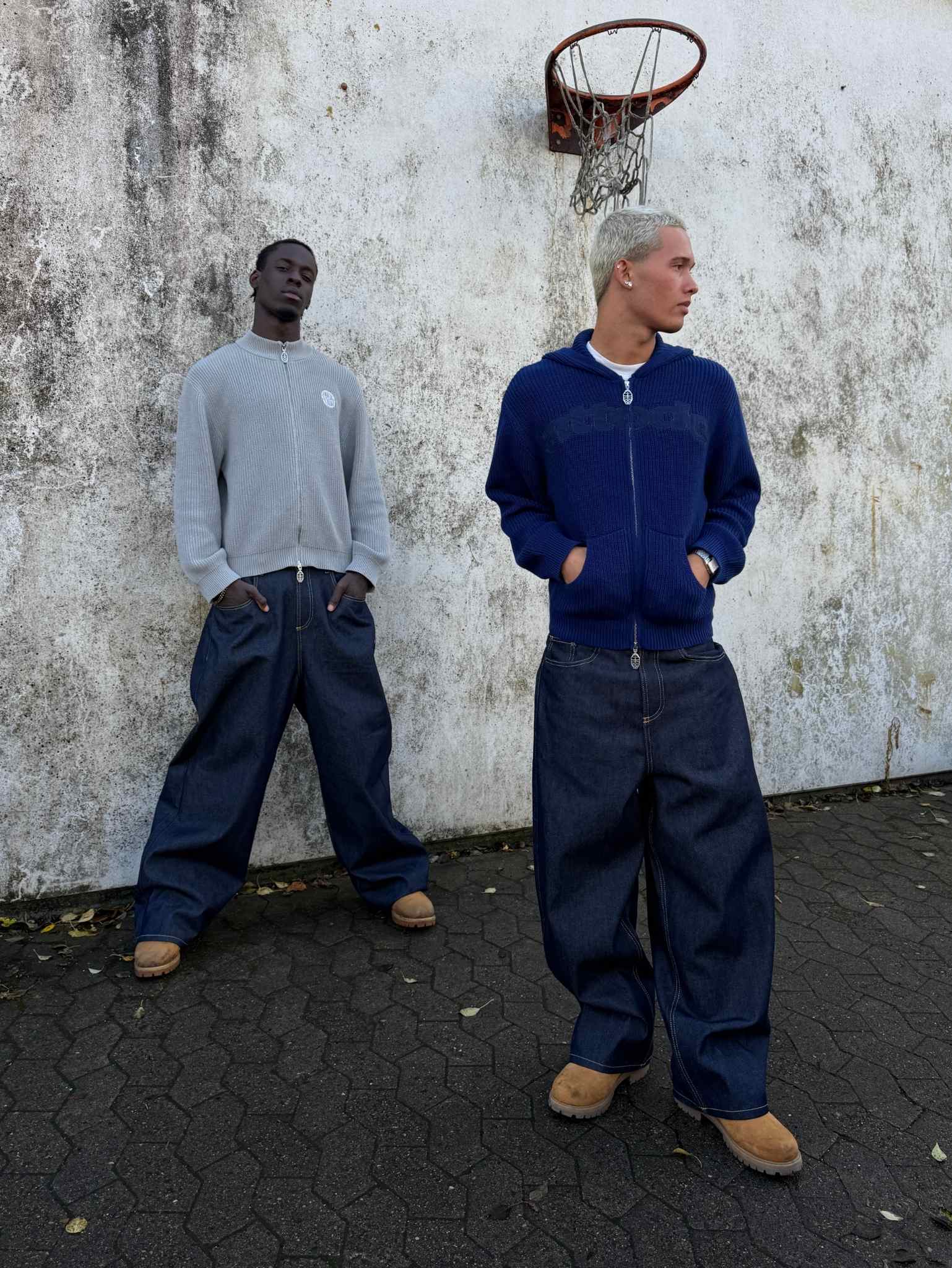 Zip Knit Hoodie Dark Blue - ATTODE