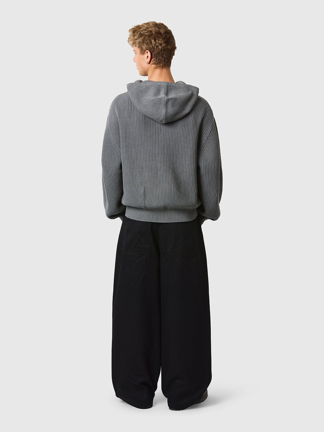 Zip Knit Hoodie Dark Grey - ATTODE